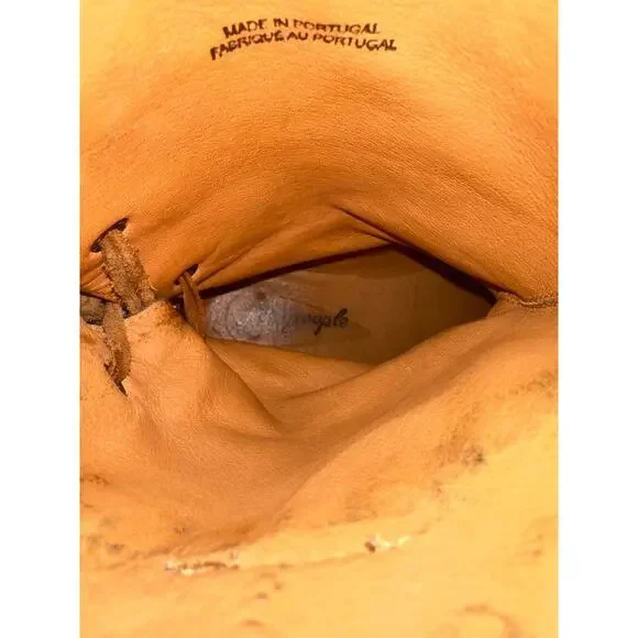 Free People Distressed Wayland Brown Leather Bead Stud Lace-Up Boho Bootie 37 6 - Picture 13 of 16